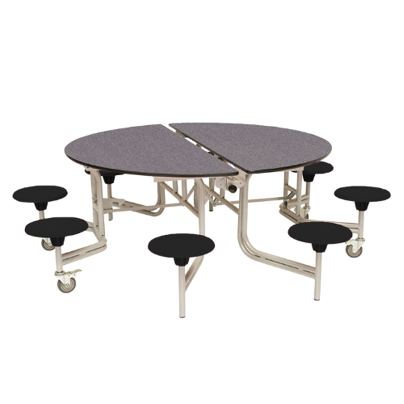 SpaceRight Eight Seat Round Mobile Folding Dining Table